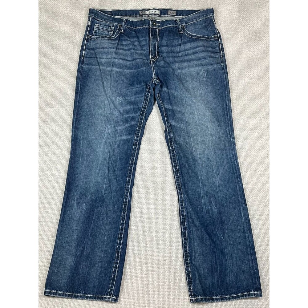 BKE Buckle Derek Jeans Men's 42L Long Tall Relaxed Bootcut Blue Denim